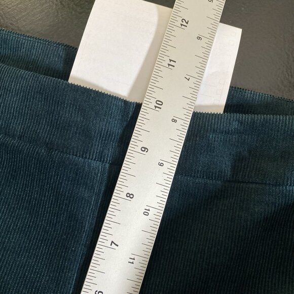 $255 Theory Oslo Corduroy High Waist Legging Pant Women 6 Green Poplar Dark Teal - Picture 13 of 14